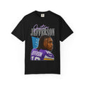 Justin Jefferson Retro Football Shirt | Purple & Gold Throwback Tee | Vintage Minnesota Fan Apparel